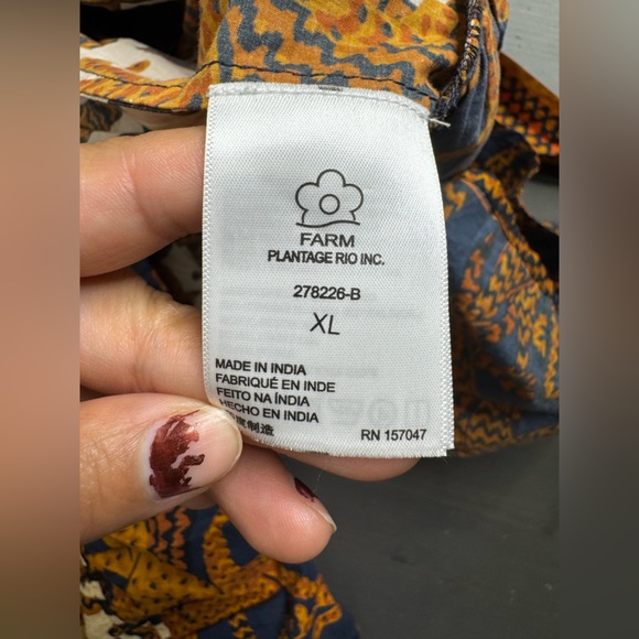 FARM RIO Anthropologie Long Sleeve V-Neck Printed Mini Dress - Picture 7 of 11